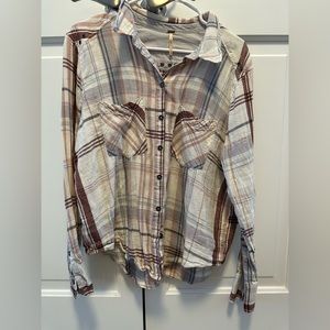 Free people plaid button up
